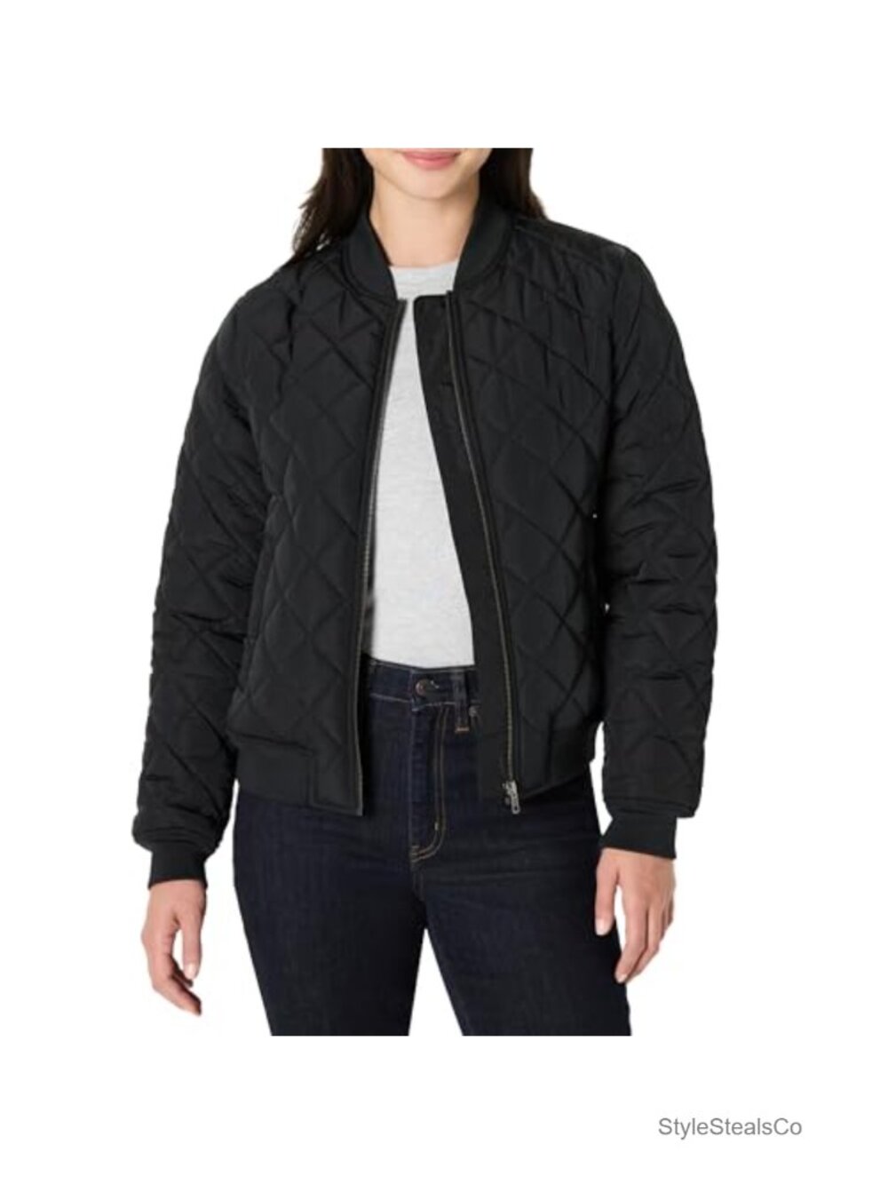Women's Quilted Bomber Jacket Water-Repellent Polyester Taffeta Regular Fit
